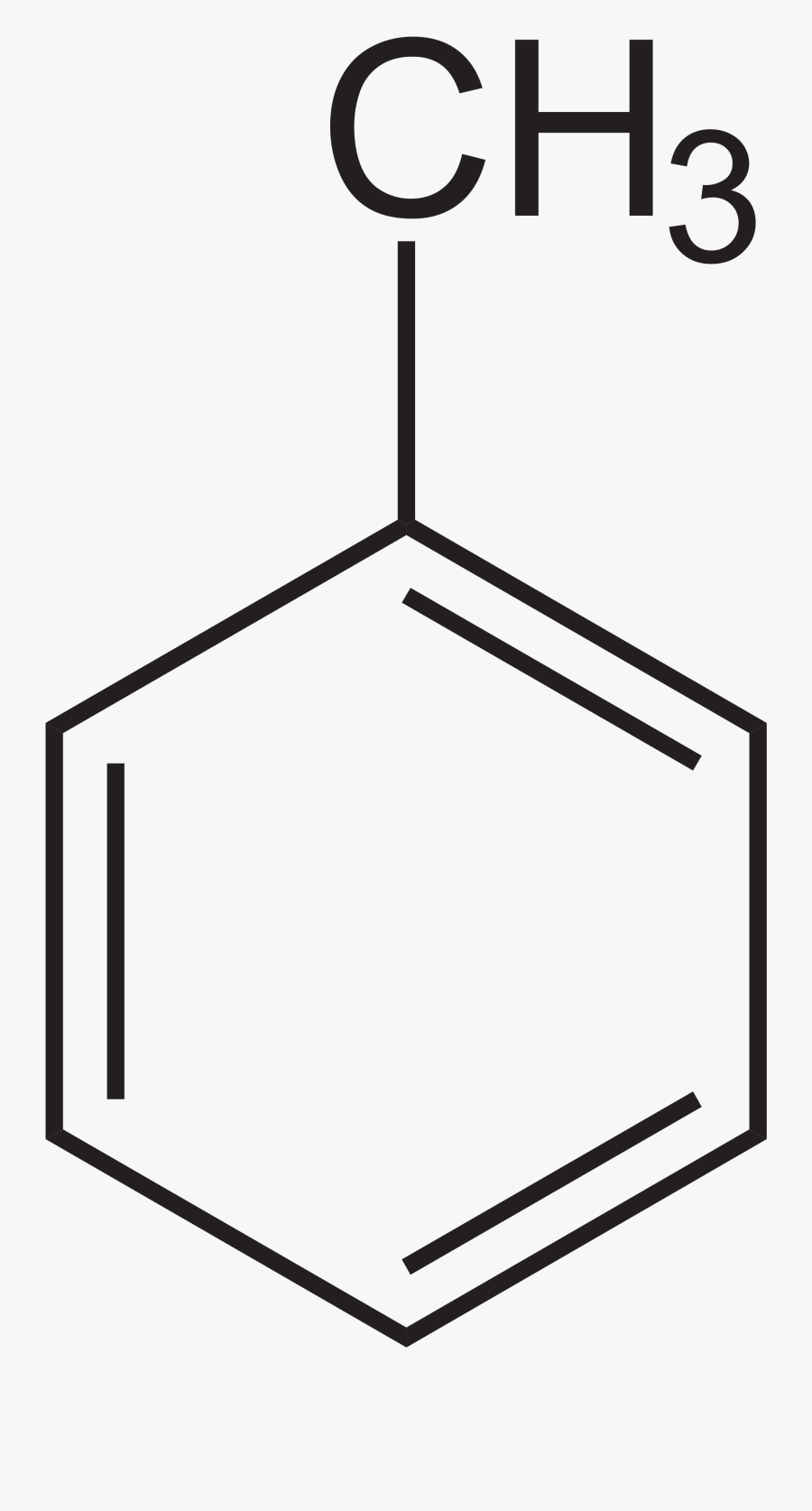 File - Toluol - Svg - Formule Semi Développée Toluène - 2 Amino 3 Methyl 1 Butanol, Transparent Clipart