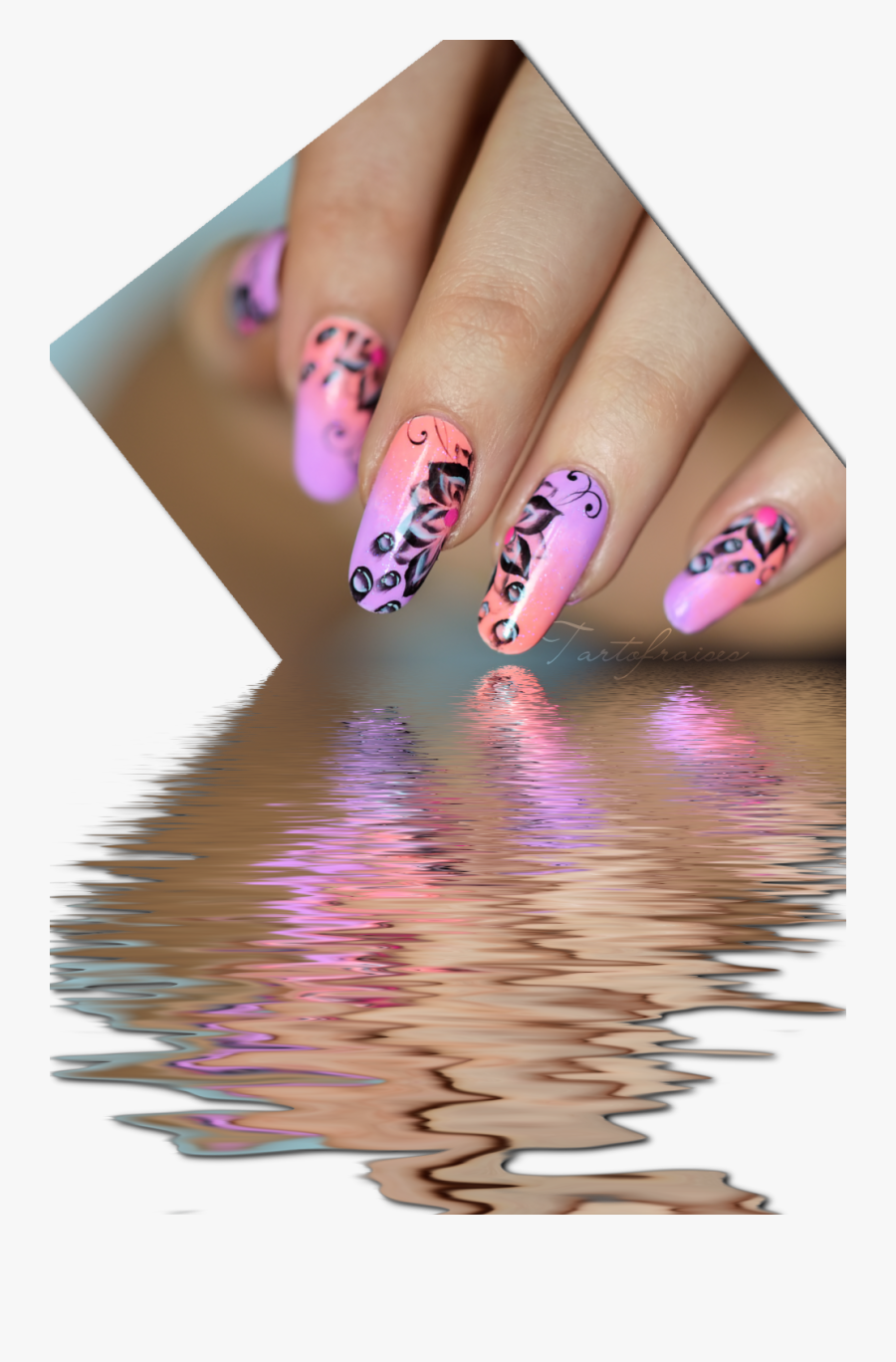 Transparent Fingernails Striped - Nail Polish, Transparent Clipart
