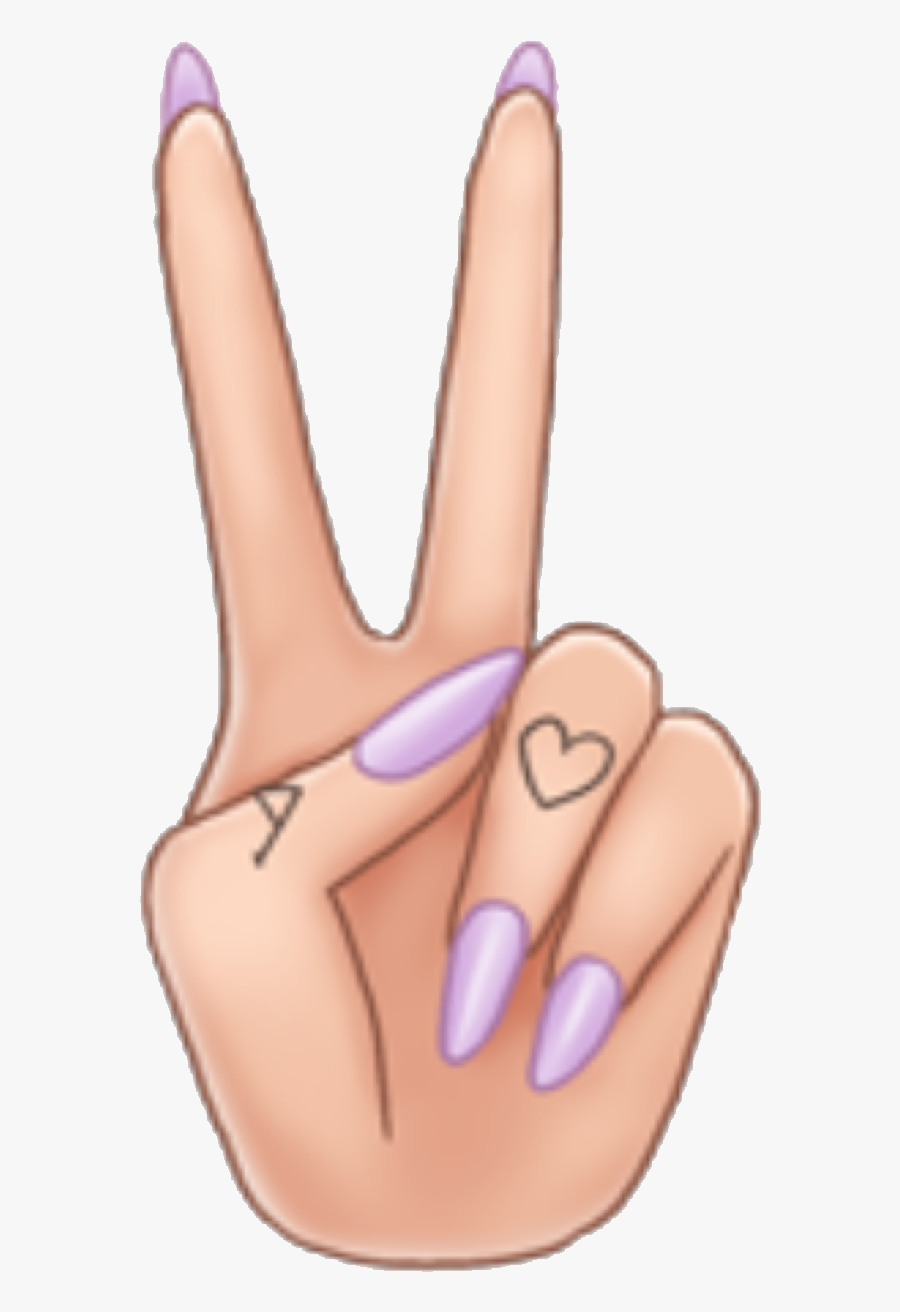 Clip Art Arimoji Peace Peacesign Nails - Peace Sign Fingers Tattoo, Transparent Clipart