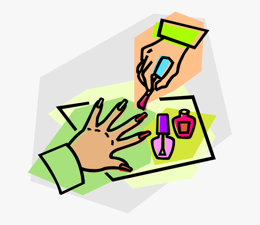 Vector Illustration Of Cosmetic Beauty Product Treatment - Getting Nails Done Clipart, Transparent Clipart