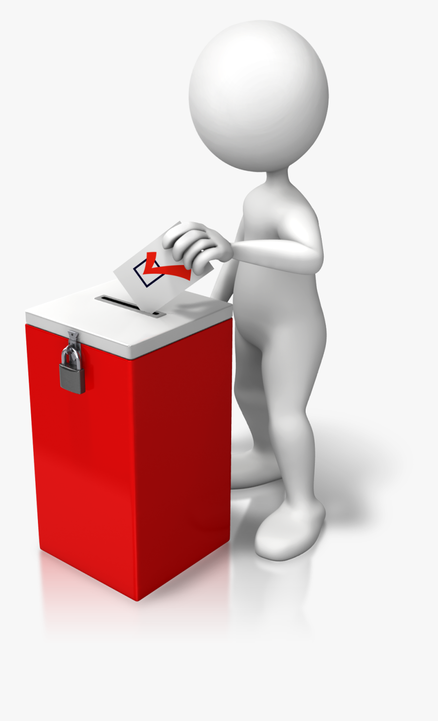 Figure With Ballot Box, Transparent Clipart