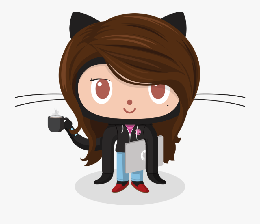 Github Octocat Girl, Transparent Clipart