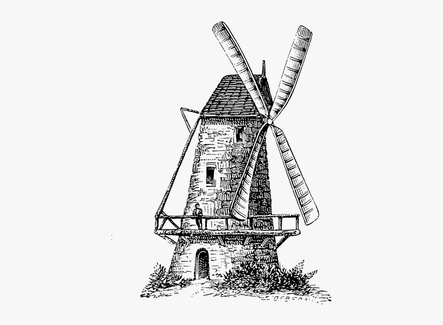 Windmills Pictures Lineart - Victorian Images Free, Transparent Clipart