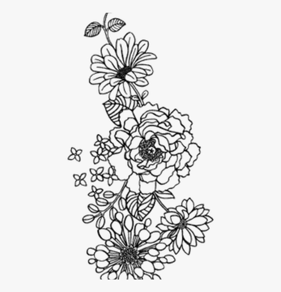 8 Best Images Of Tumblr Transparent Words Tumblr- - Flower Png Black And White, Transparent Clipart