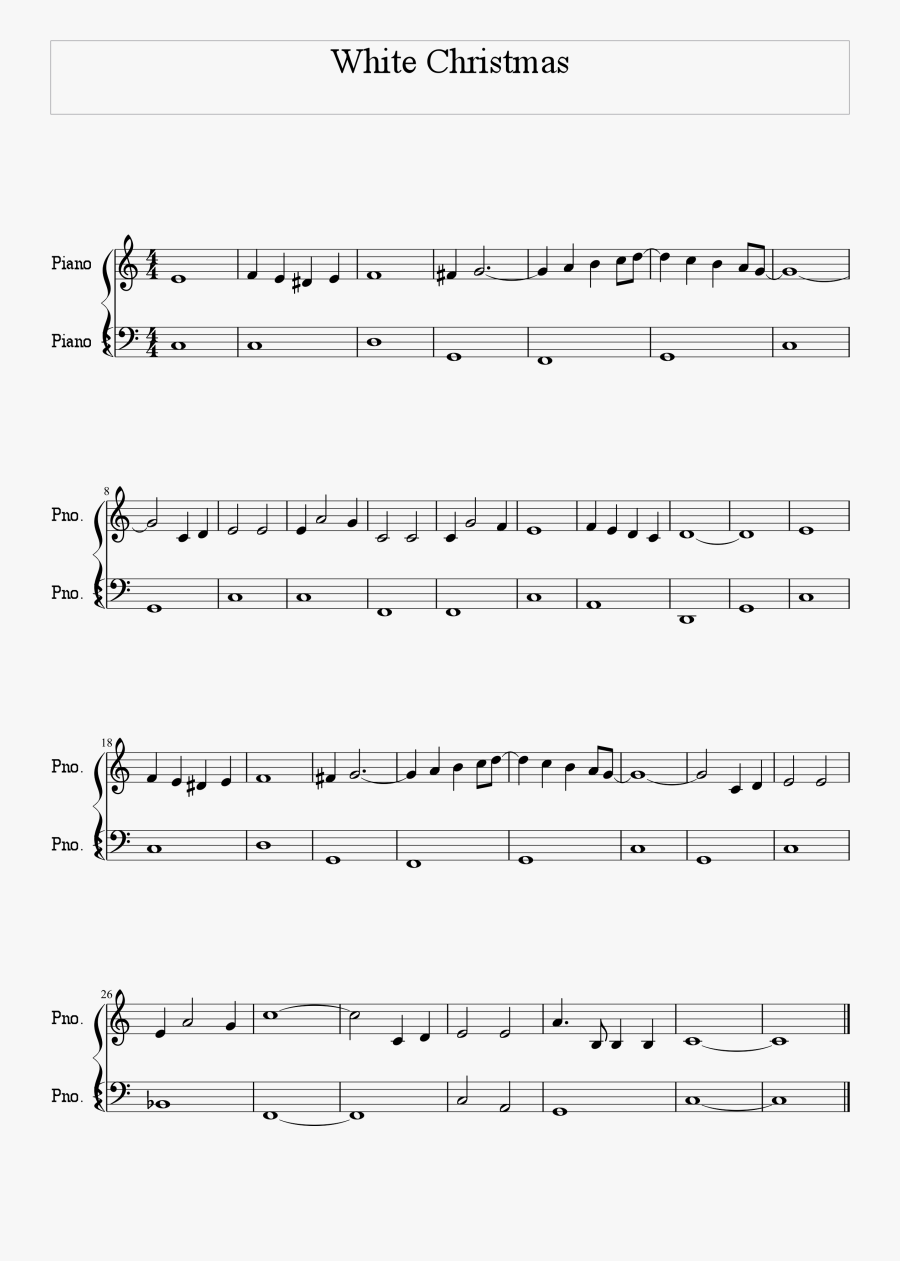 White Music Notes Christmas Png - White Christmas Noten, Transparent Clipart