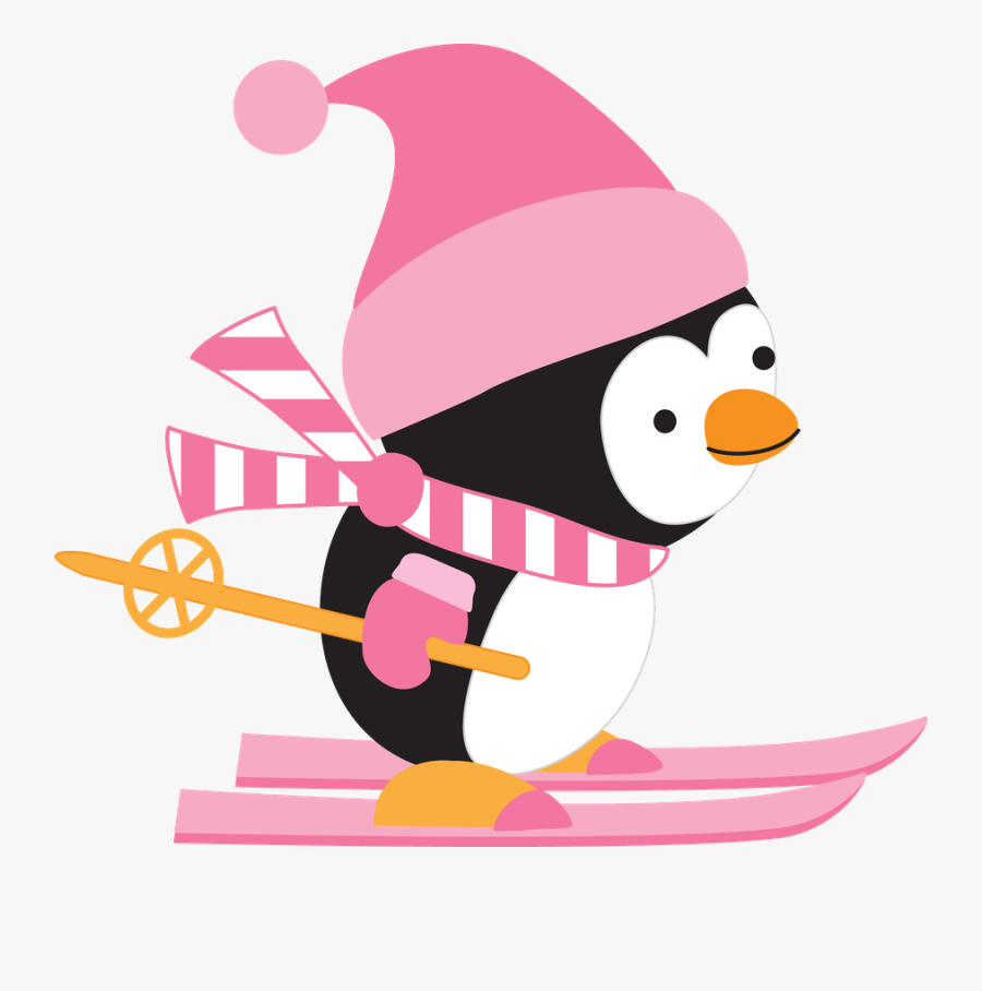 Painted Christmas Cards, Christmas Yard, Christmas - Clip Art Penguin Skiing, Transparent Clipart