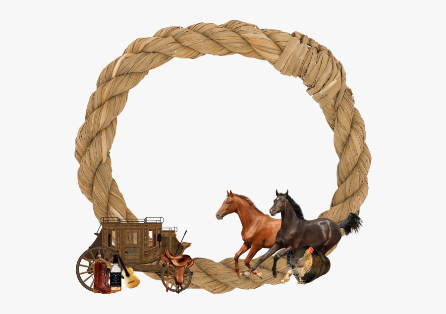 Transparent Cowgirl On Horse Clipart - Frame Cowboy Png, Transparent Clipart