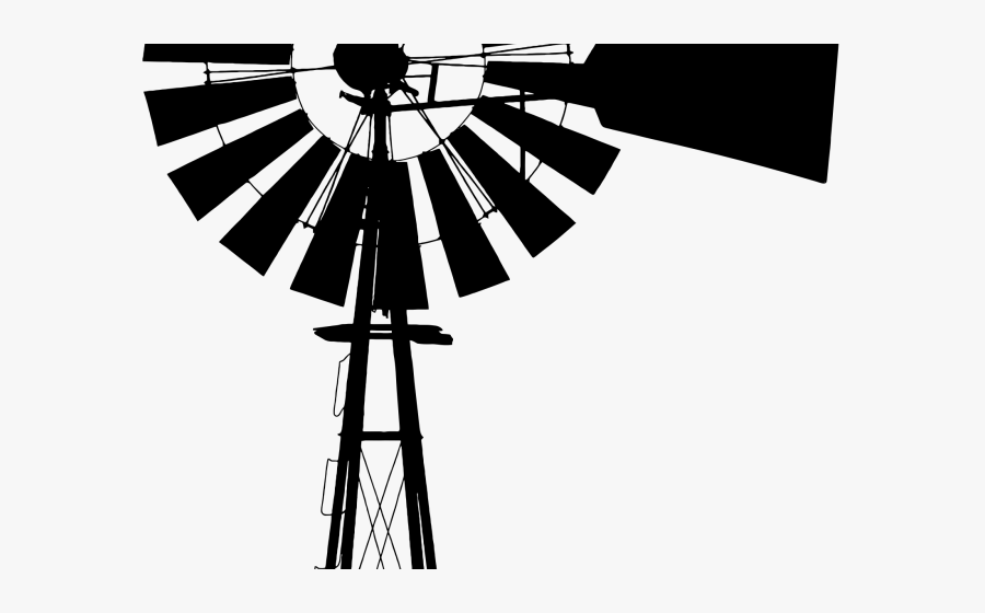 Windmills Clipart Black And White, Transparent Clipart