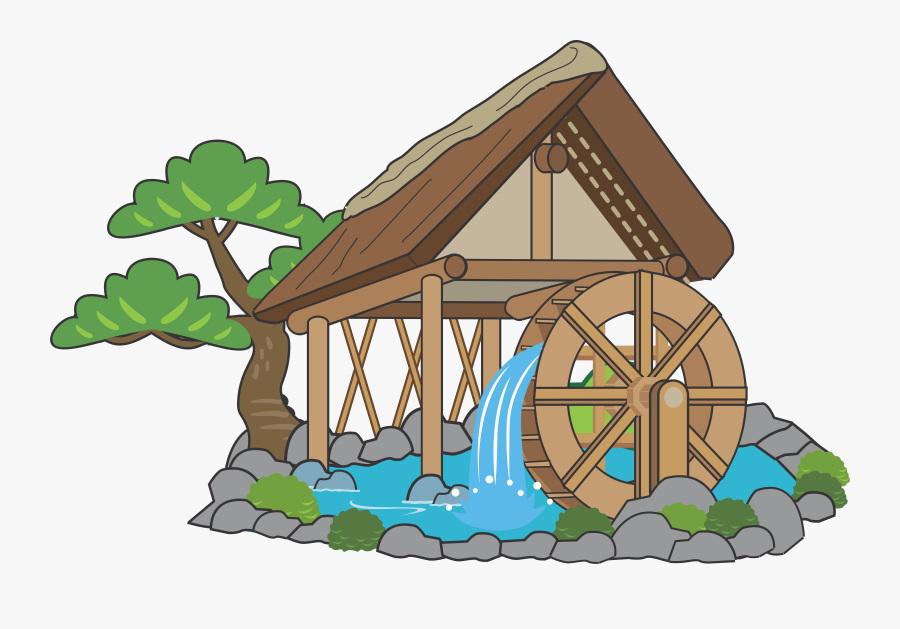 Water Wheel Watermill Computer Icons Windmill Cc0 - Desenho De Moinho De Agua, Transparent Clipart