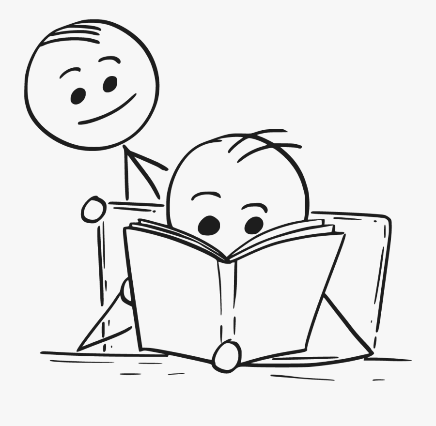 Transparent People Reading Png - Stick Man Reading A Book, Transparent Clipart