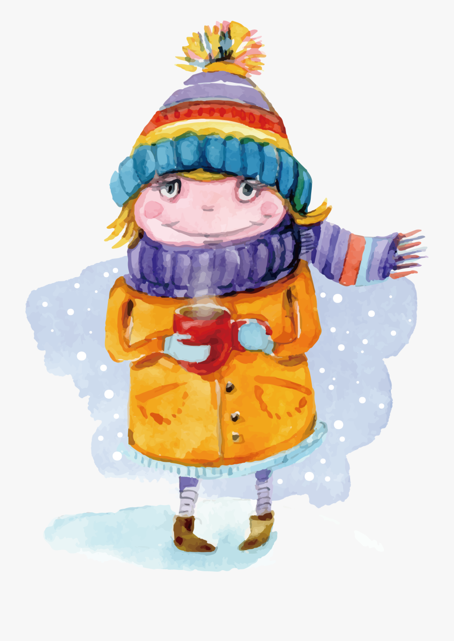 Painting Winter Child Hand - People Watercolor Winter, Transparent Clipart