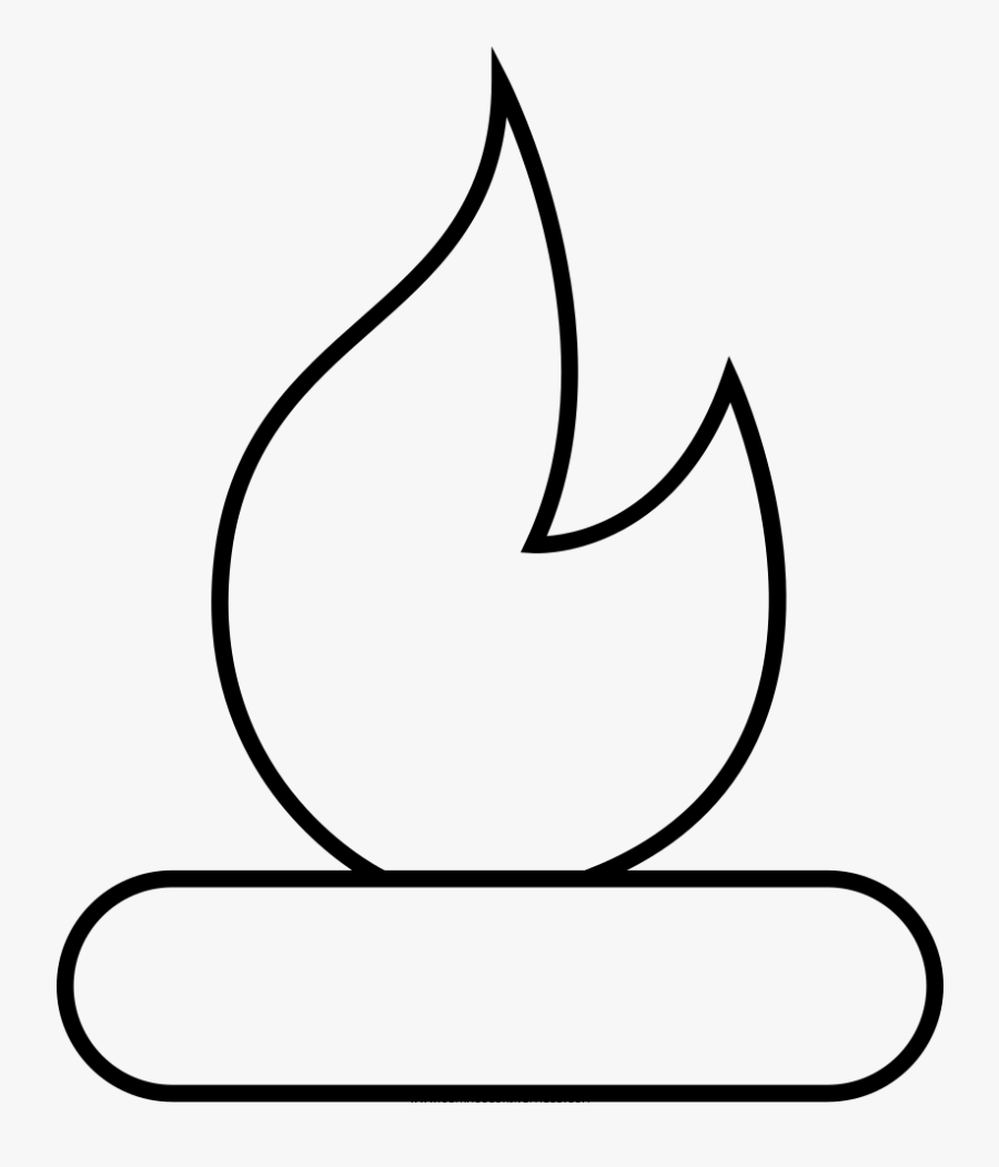 Campfire Coloring Page - Line Art, Transparent Clipart
