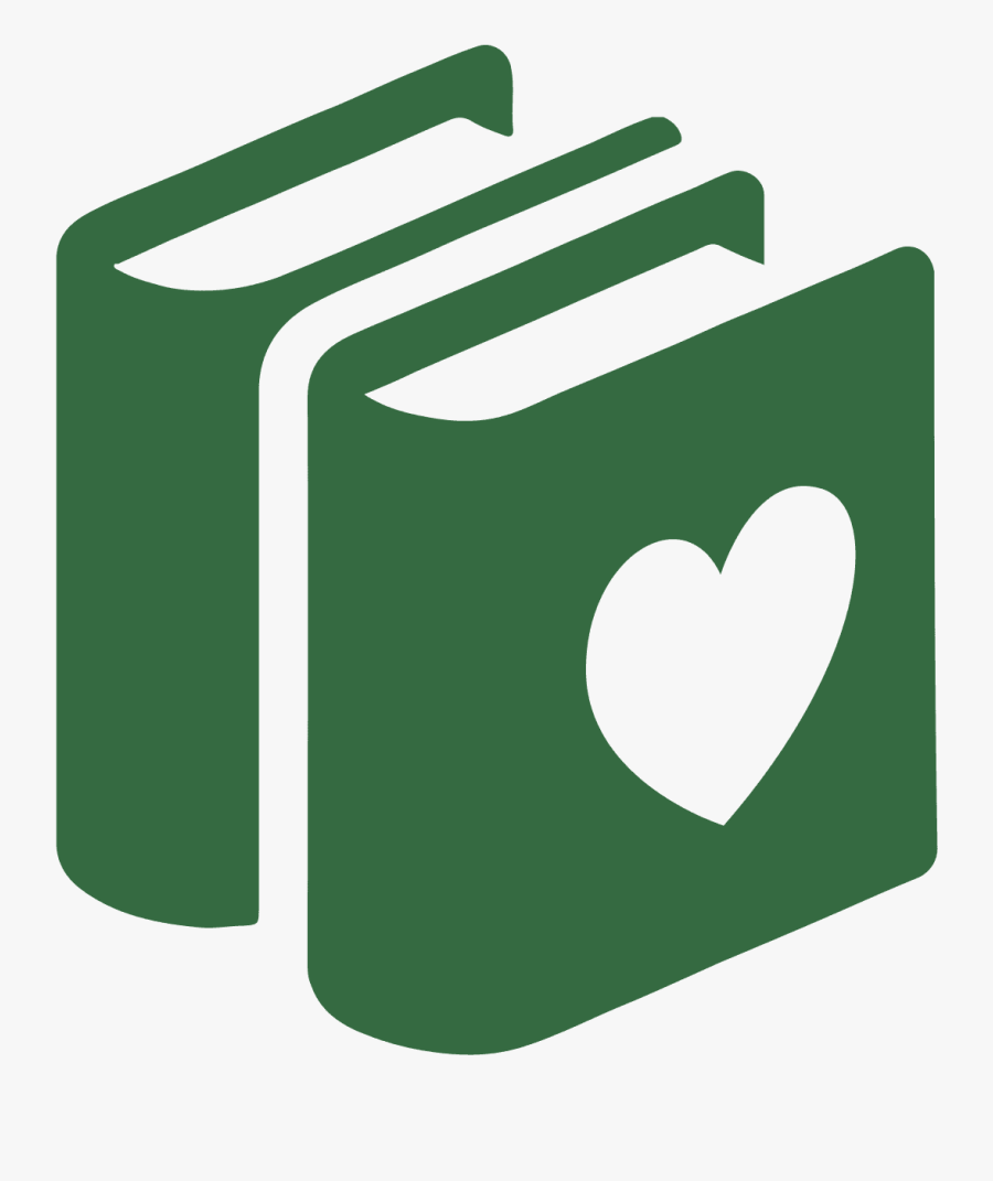 Two Green Books With A Heart Cut Out Of The Center - Icon Book Png Transparent, Transparent Clipart