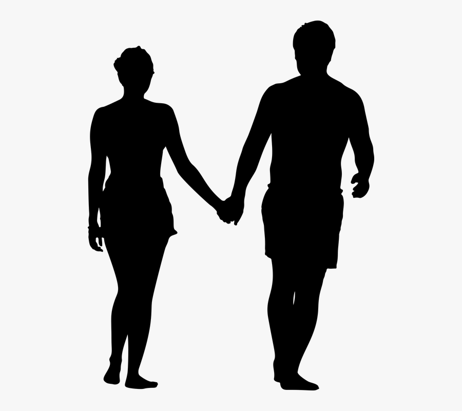 Couple Holding Hands Silhouette Png, Transparent Clipart