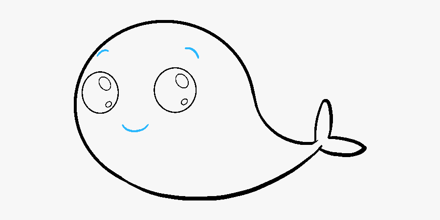 How To Draw Cute Narwhal - Line Art, Transparent Clipart