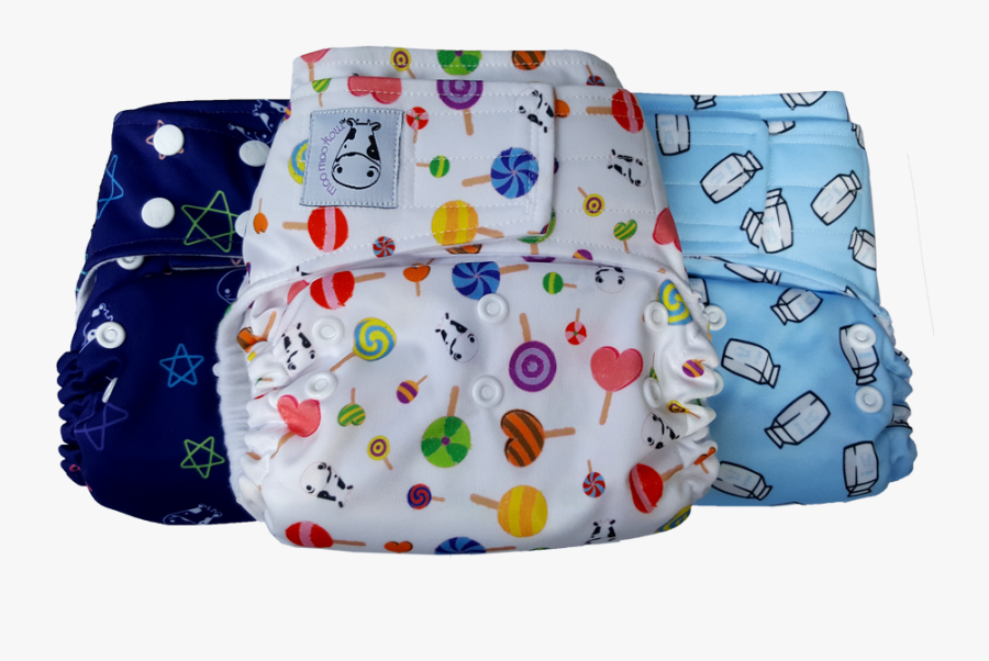 Transparent Cloth Diaper Clipart - Moo Moo Kow One Size Bamboo Diaper, Transparent Clipart