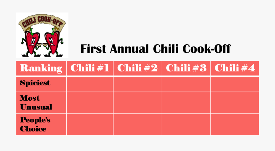 Clip Art Chili Cook Off Template - Bosforo Boya, Transparent Clipart