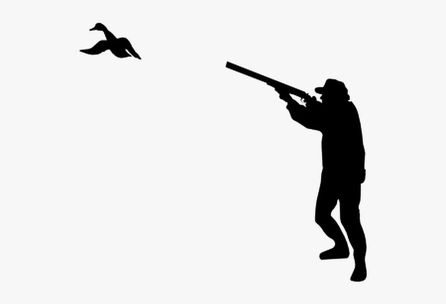 ##hunting #hunter #shooting #bird - Clay Pigeon Shooting Clipart Black And White, Transparent Clipart