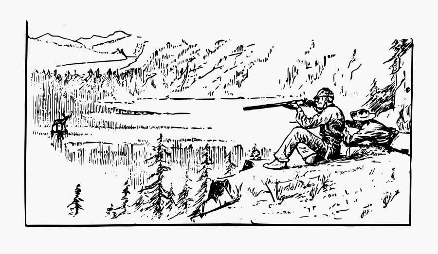 Canadian Hunter Clip Arts - Shoot Rifle, Transparent Clipart