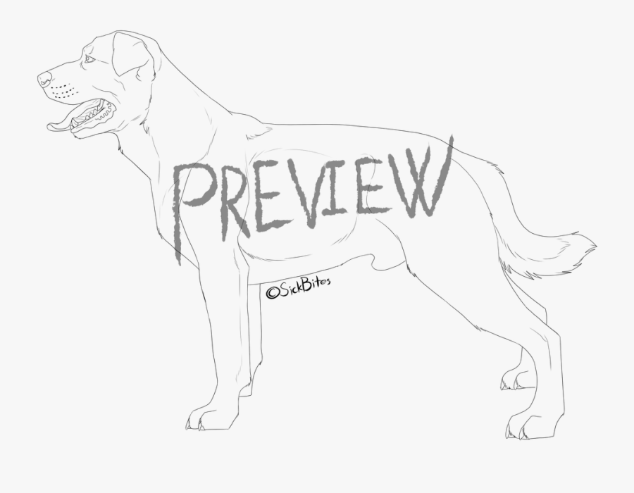 Lineart Hunting Dog - Rottweiler Dog Lineart, Transparent Clipart
