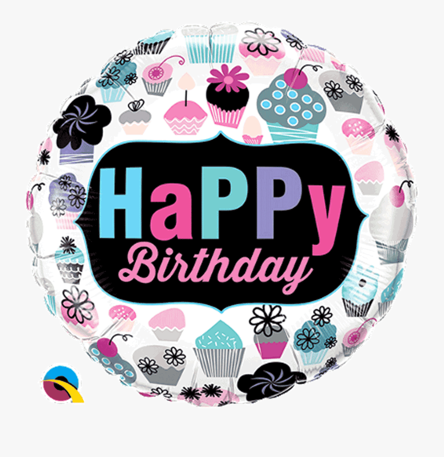 Happy Birthday Cupcakes - Qualatex, Transparent Clipart