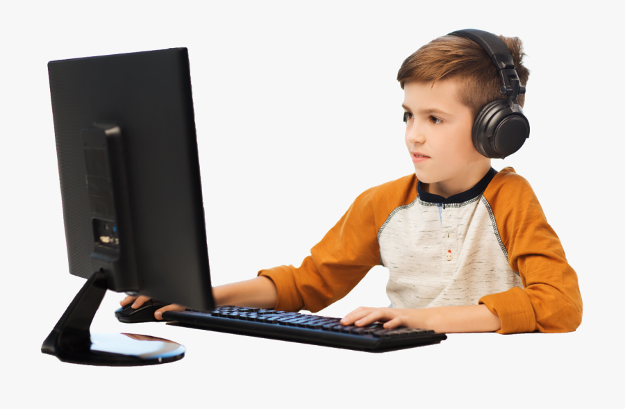 Transparent Kids And Computer Clipart - Children Computer Png, Transparent Clipart