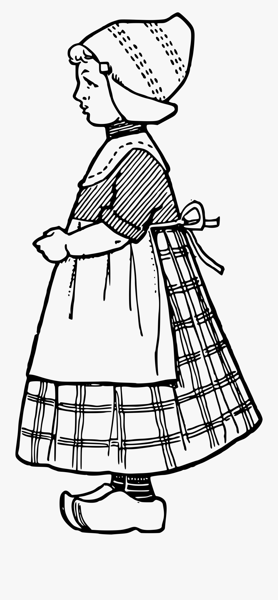Royalty Free Images Cute Dutch Vector Clip Art Oh So - Black And White Dutch Girl Clipart, Transparent Clipart