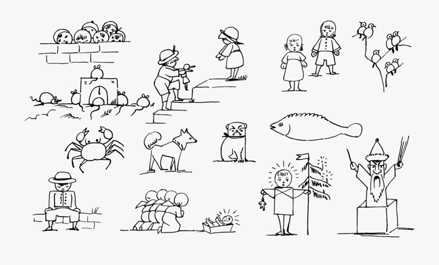 Emotion,art,text - Village Cartoon Black And White Png, Transparent Clipart