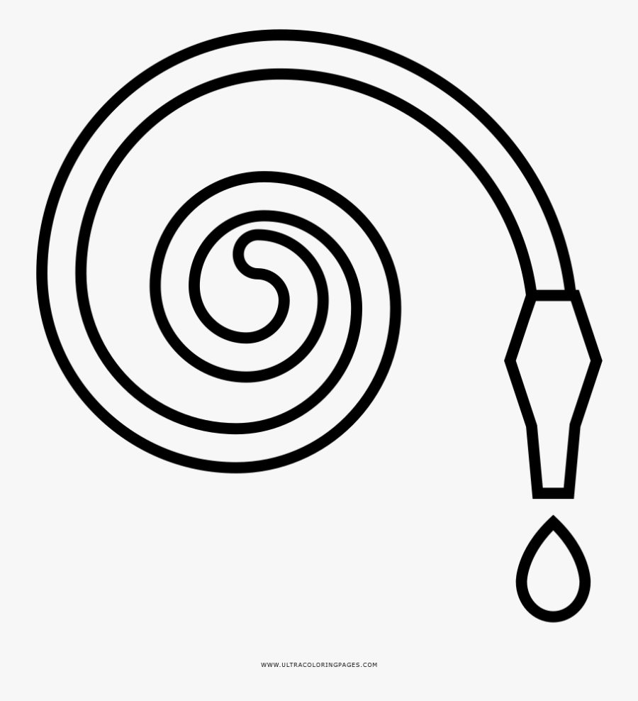 Water Hose Coloring Page - Line Art, Transparent Clipart