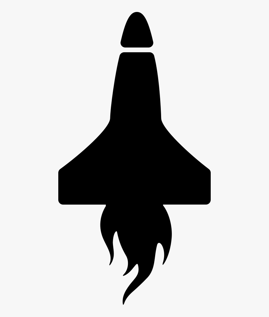 Rocket On Vertical Position With Fire Tail Comments - Rocket With Tail Svg, Transparent Clipart