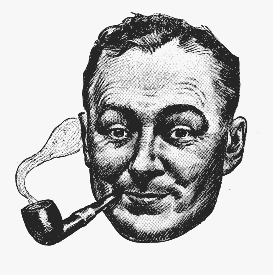 This Free Icons Png Design Of Another Happy- - Man Smoking Pipe Drawing, Transparent Clipart