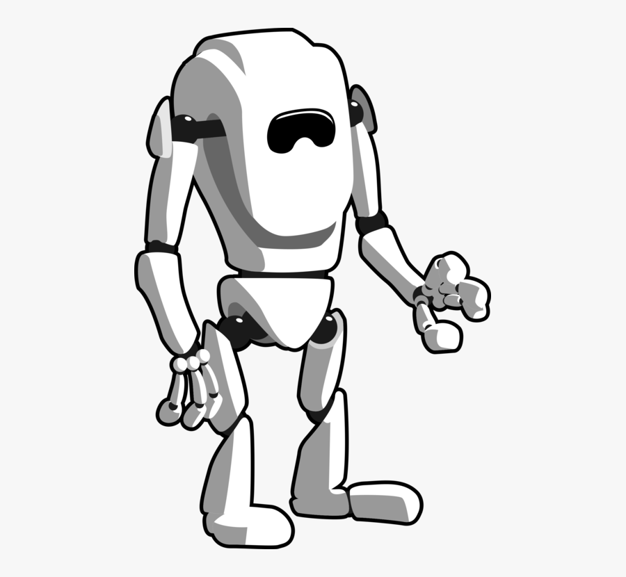 Vector Robotics Black And White - Robots In Black And White, Transparent Clipart