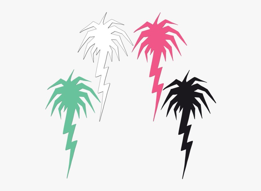 Lightning Palm Tree Diecut Sticker Pack - Illustration, Transparent Clipart