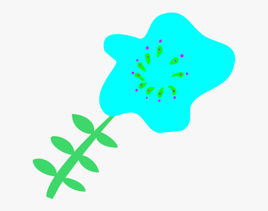 Beautiful Flower Drawing For Scrapbooking, Blue Digital - Scrapbooking, Transparent Clipart