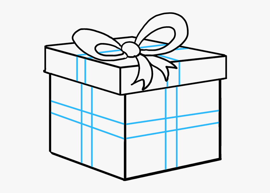 How To Draw Christmas Present - Step By Step Gift Drawing, Transparent Clipart