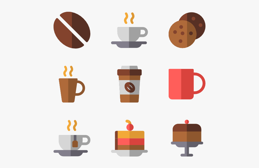 Icons Free Vector Coffee - Flat Coffee Icon Png, Transparent Clipart