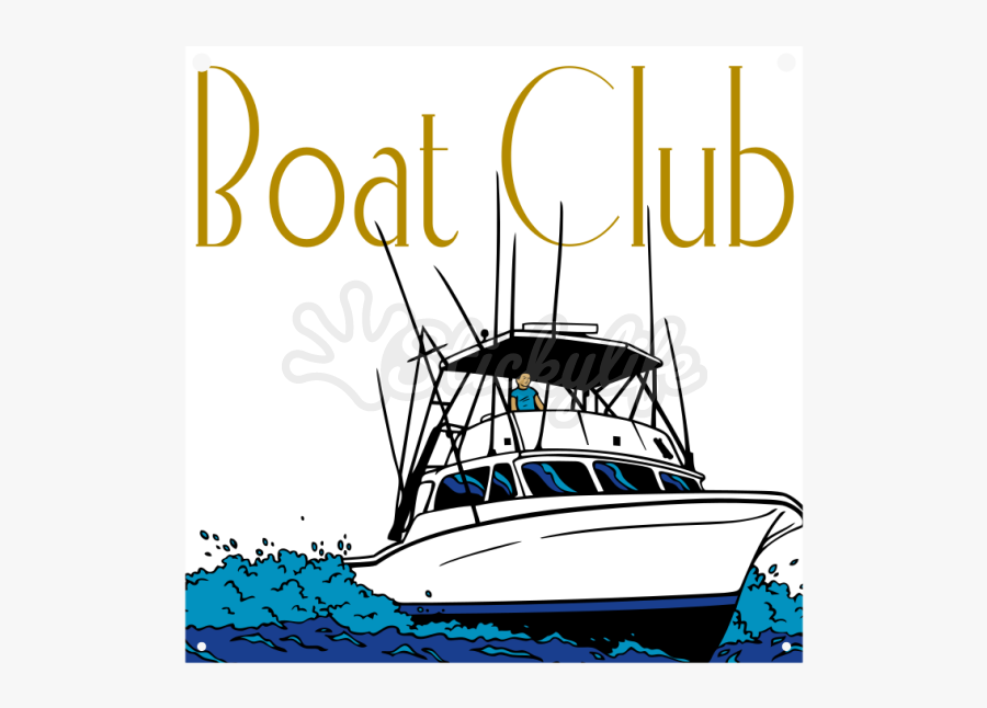 Boat Club Vinyl Banner - Fishing Vessel, Transparent Clipart