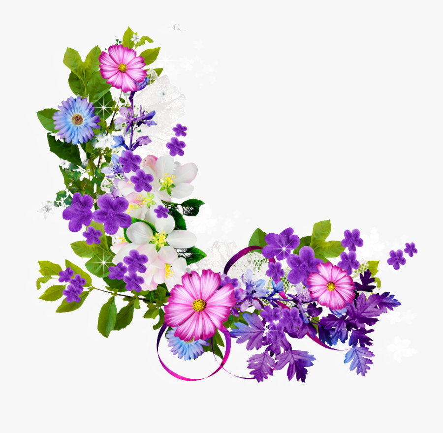 Purple Flower Border Png - Flower Images Hd Png, Transparent Clipart