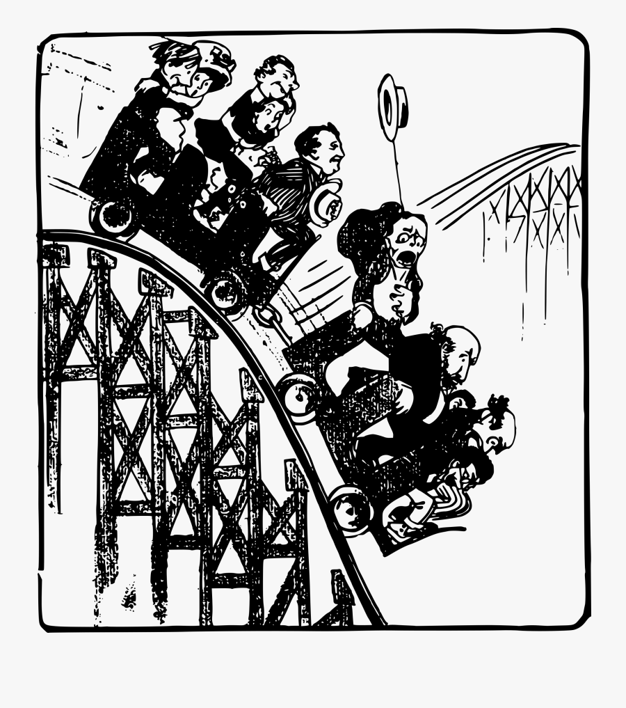 Clip Art Clipart Old Big Image - Clip Art People On A Roller Coaster, Transparent Clipart