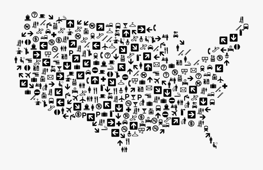 Line Art,organ,symmetry - United States Network Map, Transparent Clipart