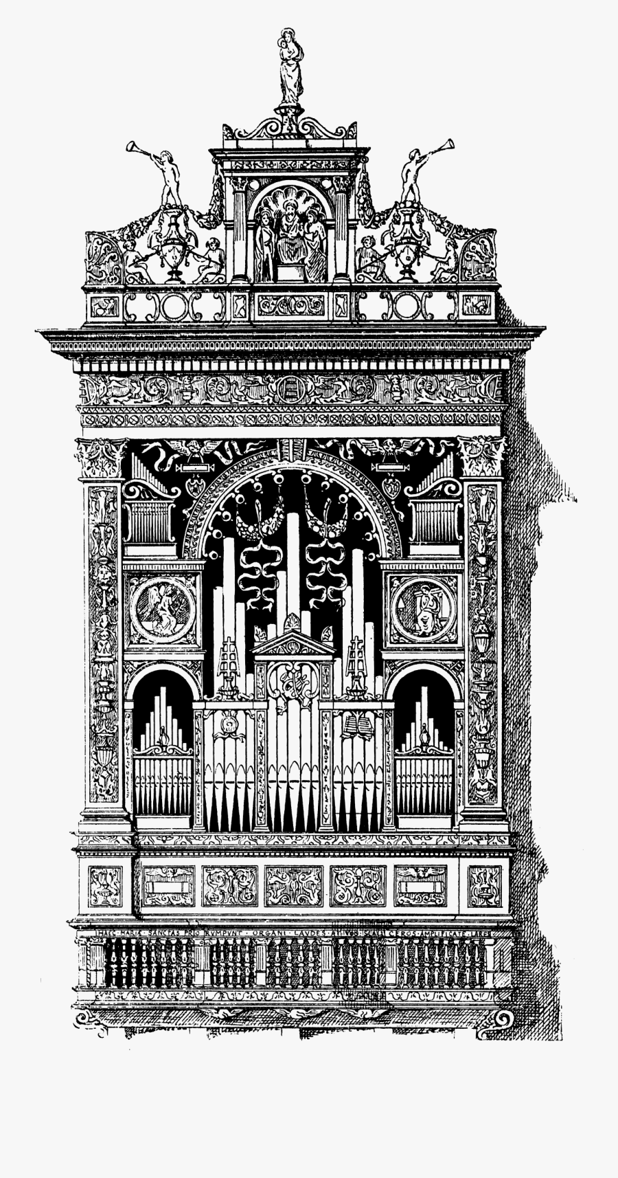 Organ In The Church Of Santa Maria Della Scala, Siena - Organy Kościelne Rysunek, Transparent Clipart
