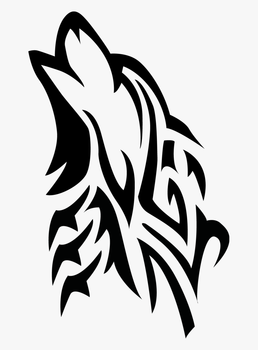 Transparent Wolf Vector Png - Wolf Howling Tribal Png, Transparent Clipart