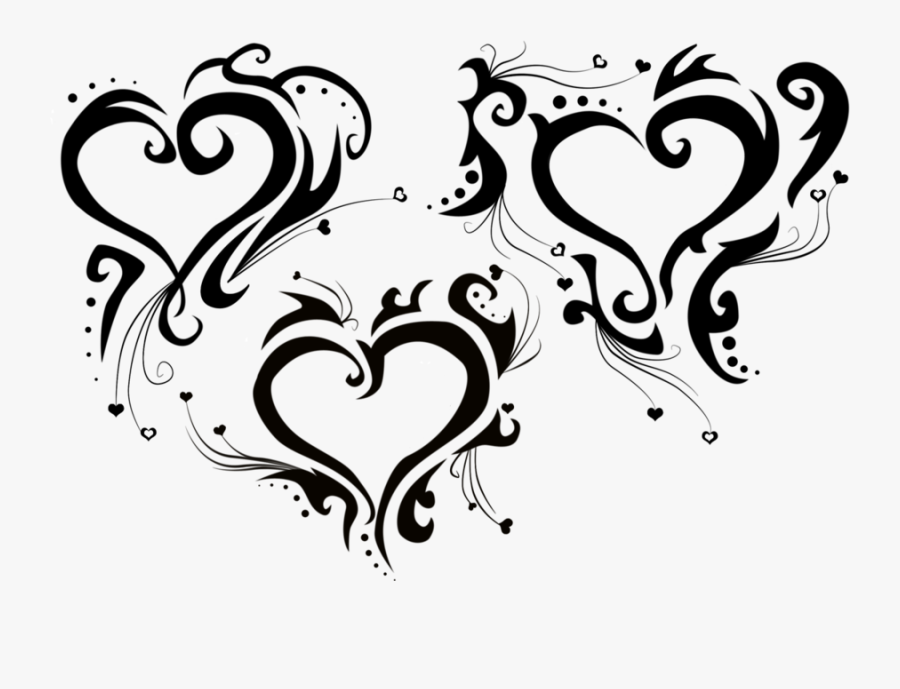 Tribal Love Heart Tattoos - Transparent Heart Tattoo Png, Transparent Clipart