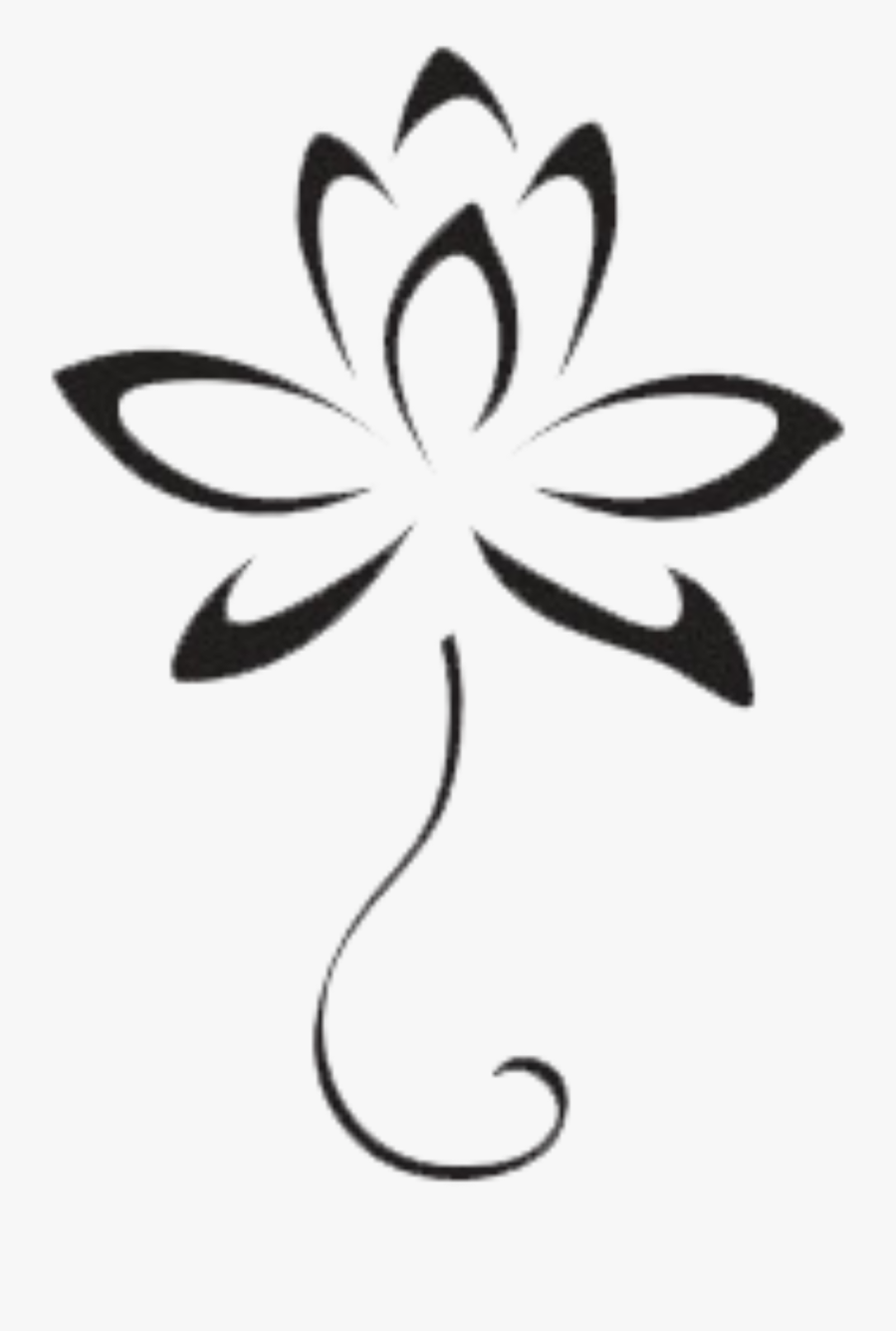 #tattoo #tattoos #flower #flowertattoo #tribal #tribaltattoo - Black And White Lotus Flower Clipart, Transparent Clipart