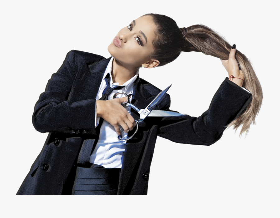 Transparent Female Photographer Clipart - Ariana Grande Cut Off Hair, Transparent Clipart