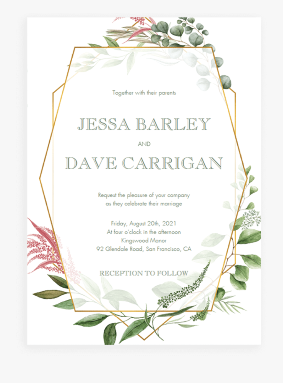 Wedding Invitation Templates Png, Transparent Clipart