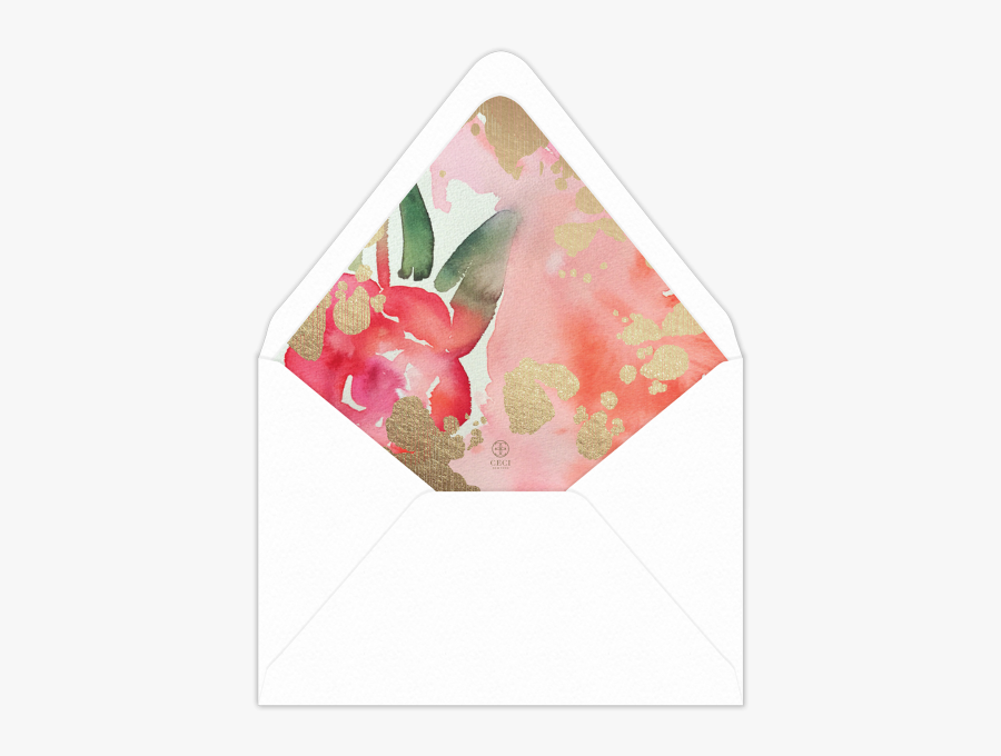 Watercolor Invitation Envelope Liner Chloe - Tulip, Transparent Clipart