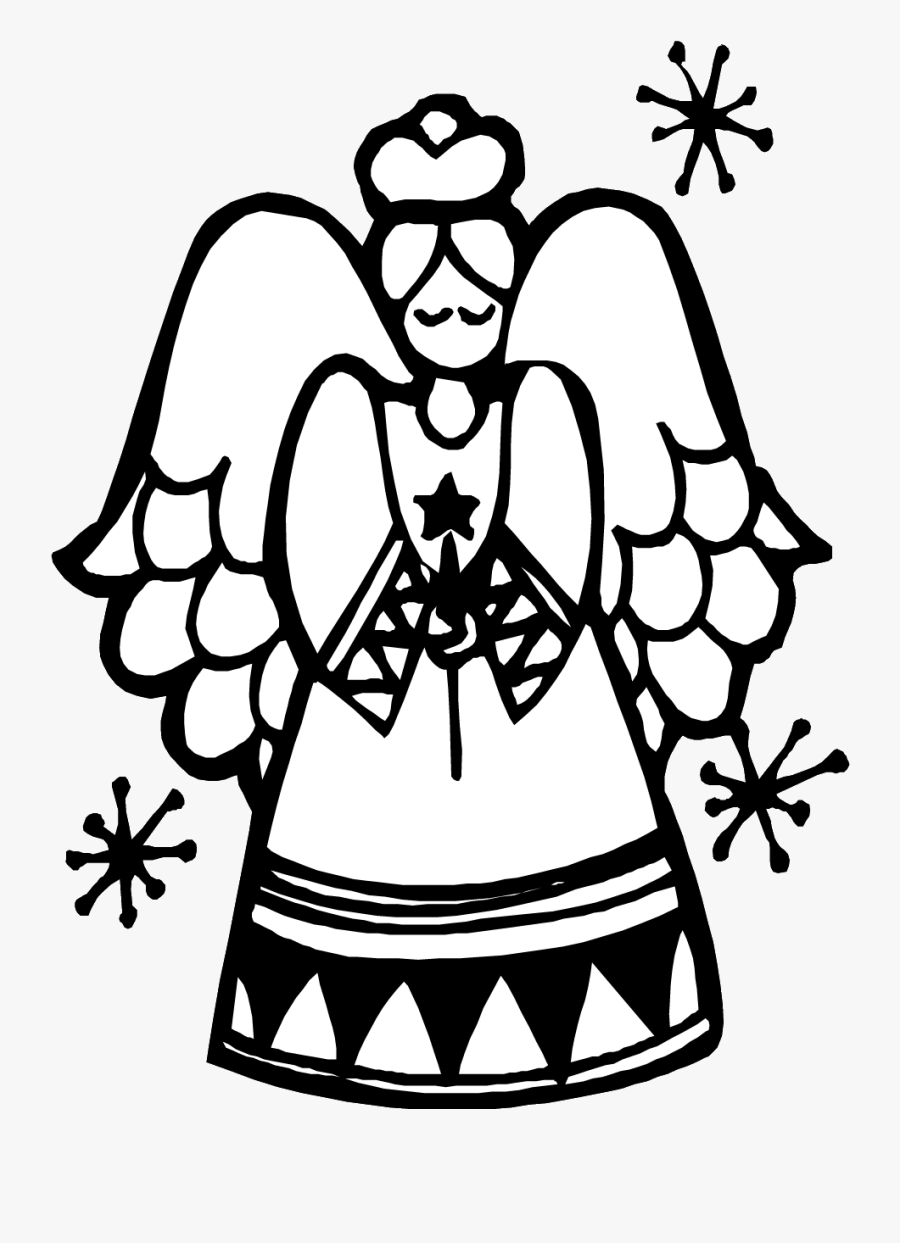 Christmas Ultra Pages - Angel Christmas Coloring, Transparent Clipart