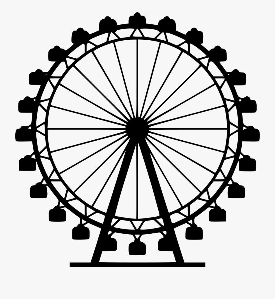 Ferris Wheel Vector Png , Png Download - Ferris Wheel Line Drawing, Transparent Clipart