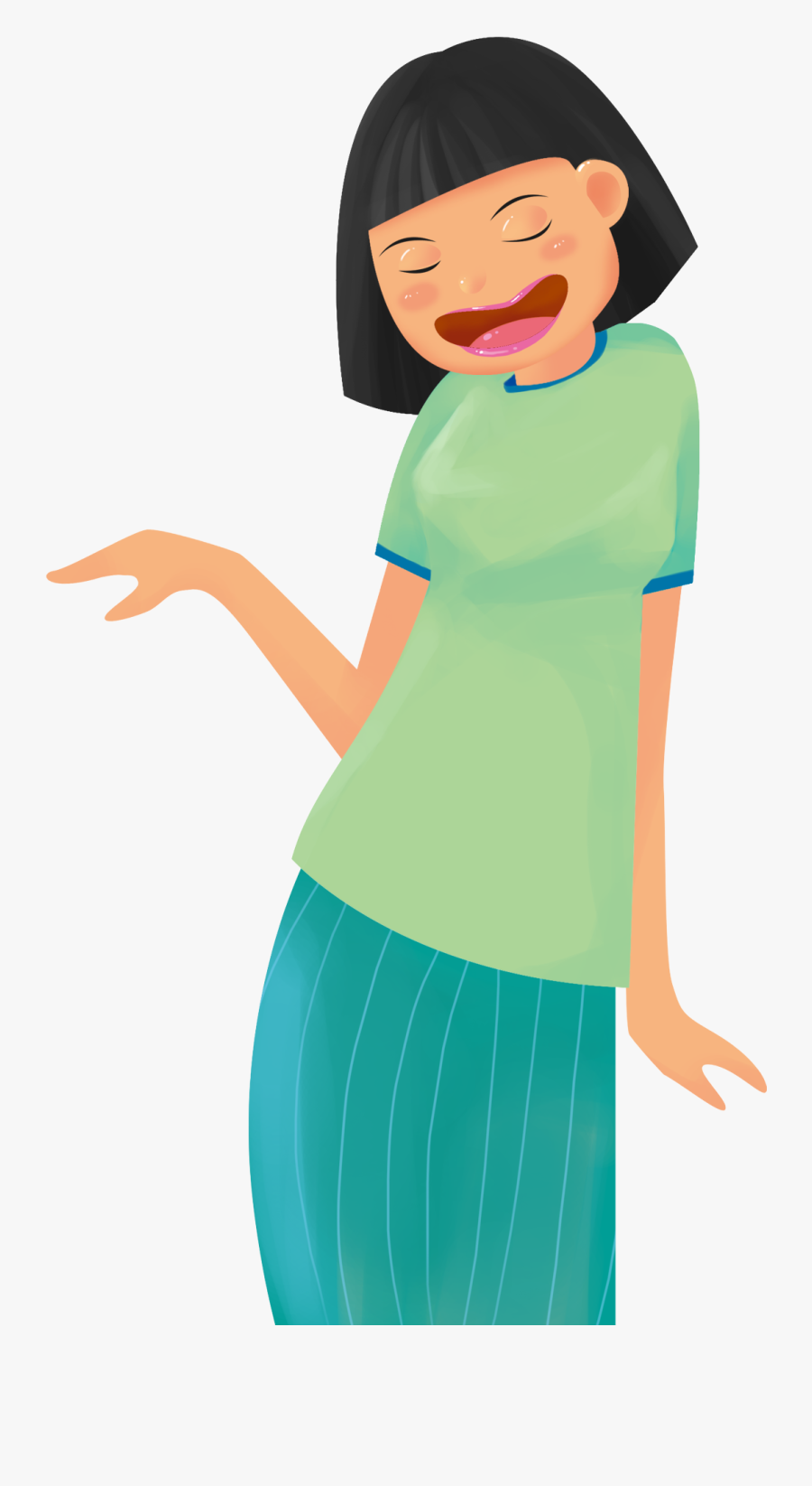 Hand Painted Minimalist Woman Character Png And Psd, Transparent Clipart